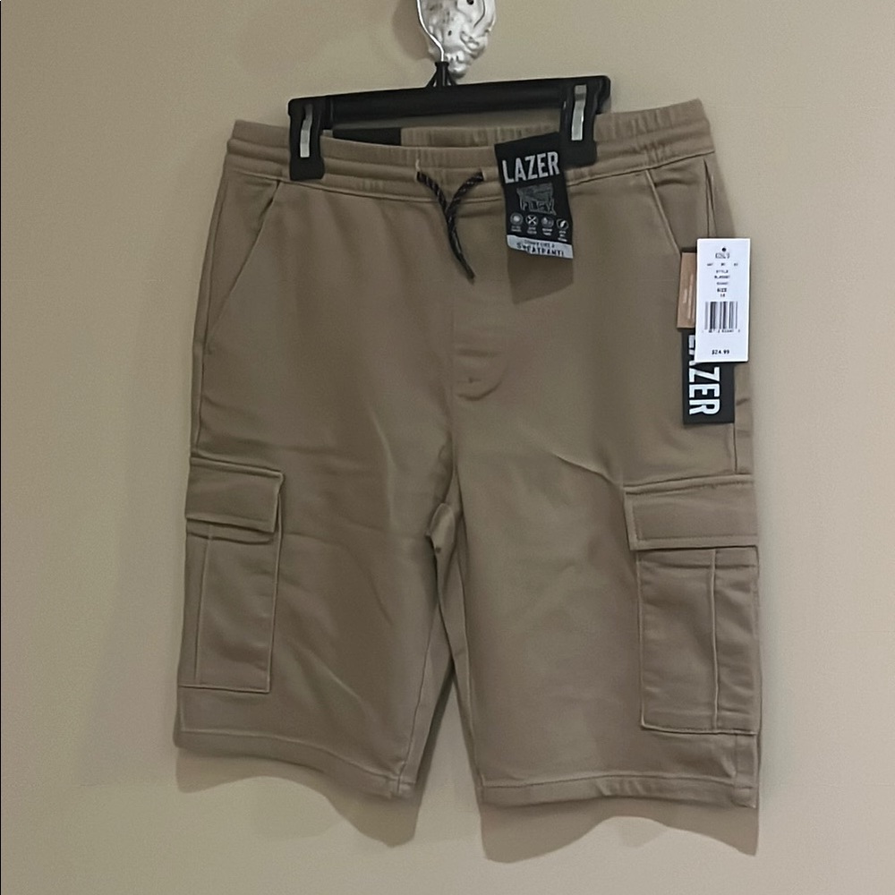Lazer Tan Cargo boys Shorts comfort stretch size 16